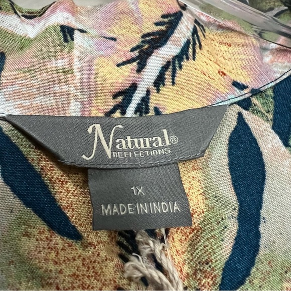 Natural Reflections 1X Tropical Resort Button Down Short Sleeve Shirt NWT O1 - Picture 4 of 6